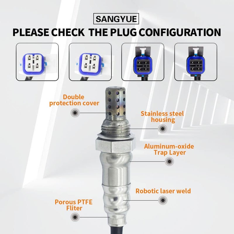 Sangyue 4x Oxygen O2 Sensor for 2005 2006 2007 GMC Savana 3500 4.8L/6.0L Upstream + Downstream - Image 2